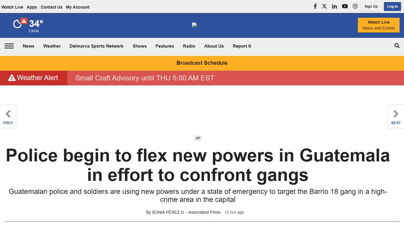 Police begin to flex new powers in Guatemala in effort to confront gangs | International | wboc.com