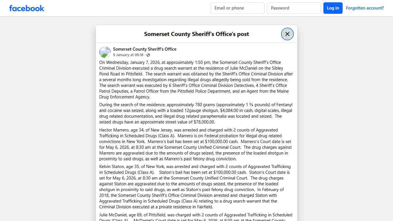On Wednesday, January... - Somerset County Sheriff's Office | Facebook